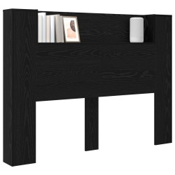 Cabinet de Tête de Lit avec LED Chêne Noir Bois d'ingénierie 623018623018