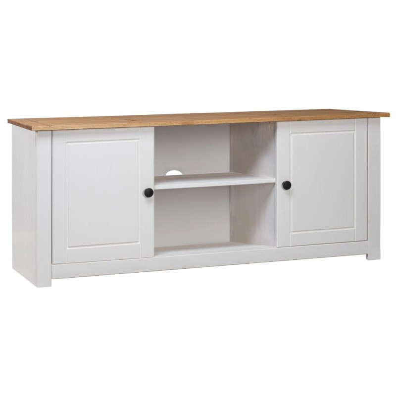 Meuble TV Blanc 120x40x50 cm Bois de pin massif Gamme Panama 623020623020