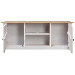 Meuble TV Blanc 120x40x50 cm Bois de pin massif Gamme Panama 623020623020
