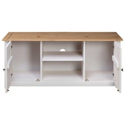 Meuble TV Blanc 120x40x50 cm Bois de pin massif Gamme Panama 623020623020