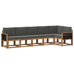Ensemble de canapés d'extérieur 6 pcs Naturel et Anthracite 623023623023