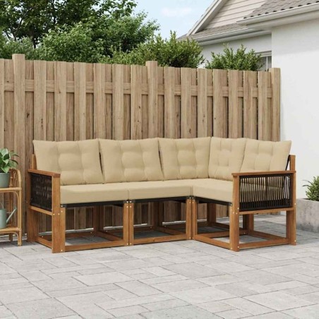 Ensemble de canapés d'extérieur 4 pcs Naturel et Beige 623025623025