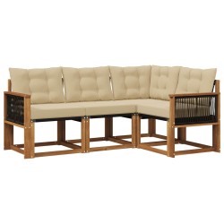 Ensemble de canapés d'extérieur 4 pcs Naturel et Beige 623025623025