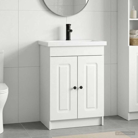 Ensemble de mobilier de salle de bain Blanc 56 x 37,5 x 81 cm 623026623026