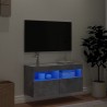 Meuble TV mural avec lumières LED gris béton 80x30x40 cm 623027623027