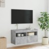 Meuble TV mural avec lumières LED gris béton 80x30x40 cm 623027623027