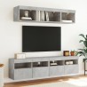 Meuble TV mural avec lumières LED gris béton 80x30x40 cm 623027623027