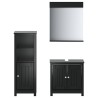 Meubles de salle de bain 3 pcs BERG noir bois de pin massif 623033623033