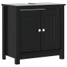 Meubles de salle de bain 3 pcs BERG noir bois de pin massif 623033623033