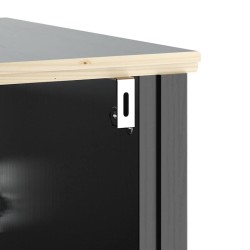 Meubles de salle de bain 3 pcs BERG noir bois de pin massif 623033623033