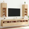 Meubles TV avec lumières LED 2 pcs chêne sonoma 30,5x30x90 cm 623035623035