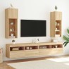 Meubles TV avec lumières LED 2 pcs chêne sonoma 30,5x30x90 cm 623035623035