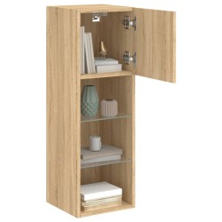 Meubles TV avec lumières LED 2 pcs chêne sonoma 30,5x30x90 cm 623035623035