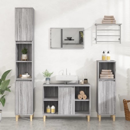 Meuble d'évier sonoma gris 80x33x60 cm bois d'ingénierie 623036623036