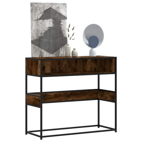 Table console chêne fumé 90x35x80 cm bois d'ingénierie 623038623038