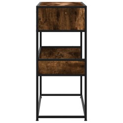 Table console chêne fumé 90x35x80 cm bois d'ingénierie 623038623038