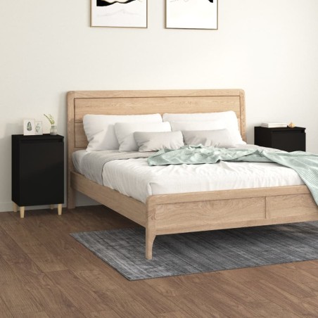 Tables de chevet 2 pcs noir 40x35x70 cm bois d'ingénierie 623040623040