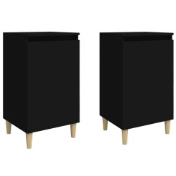 Tables de chevet 2 pcs noir 40x35x70 cm bois d'ingénierie 623040623040