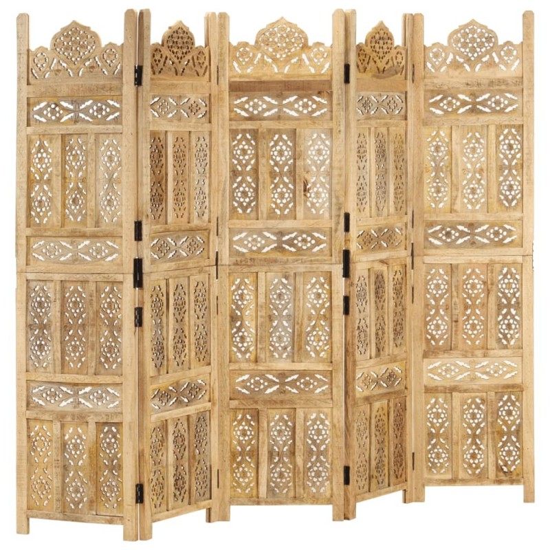 Cloison de séparation 5 panneaux 200x165 cm Bois de manguier 623044623044