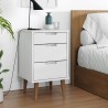 Table de chevet MOLDE Blanc 40x35x65 cm Bois de pin massif 623046623046