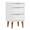 Table de chevet MOLDE Blanc 40x35x65 cm Bois de pin massif 623046623046