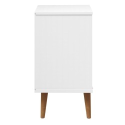 Table de chevet MOLDE Blanc 40x35x65 cm Bois de pin massif 623046623046