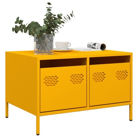 Meuble TV jaune moutarde 68x50x43,5 cm acier laminé à froid 623049623049