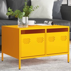 Meuble TV jaune moutarde 68x50x43,5 cm acier laminé à froid 623049623049