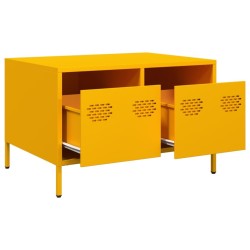 Meuble TV jaune moutarde 68x50x43,5 cm acier laminé à froid 623049623049