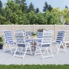 Coussin d'extérieur 6 pcs Bleu et Blanc 120 x 50 x 7 cm Tissu 623050623050