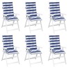 Coussin d'extérieur 6 pcs Bleu et Blanc 120 x 50 x 7 cm Tissu 623050623050