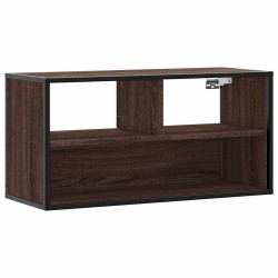 Meuble TV chêne marron 80x31x39,5 cm bois d'ingénierie et métal 623051623051