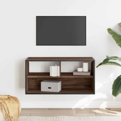 Meuble TV chêne marron 80x31x39,5 cm bois d'ingénierie et métal 623051623051