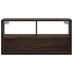 Meuble TV chêne marron 80x31x39,5 cm bois d'ingénierie et métal 623051623051