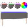 Tête de lit à LED Gris 200x5x78/88 cm Similicuir 623053623053