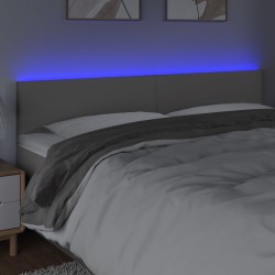 Tête de lit à LED Gris 200x5x78/88 cm Similicuir 623053623053