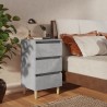 Tables de chevet avec pieds en bois 2 pcs gris béton 40x35x69cm 623055623055
