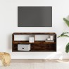 Meuble TV chêne fumé 100x31x39,5 cm bois d'ingénierie et métal 623058623058