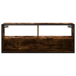 Meuble TV chêne fumé 100x31x39,5 cm bois d'ingénierie et métal 623058623058