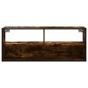 Meuble TV chêne fumé 100x31x39,5 cm bois d'ingénierie et métal 623058623058