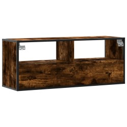 Meuble TV chêne fumé 100x31x39,5 cm bois d'ingénierie et métal 623058623058
