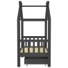Cadre de lit enfant avec tiroir gris foncé pin massif 70x140 cm 623059623059