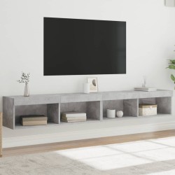 Meubles TV avec lumières LED 2 pcs gris béton 100x30x30 cm 623063623063