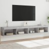 Meubles TV avec lumières LED 2 pcs gris béton 100x30x30 cm 623063623063