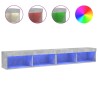 Meubles TV avec lumières LED 2 pcs gris béton 100x30x30 cm 623063623063