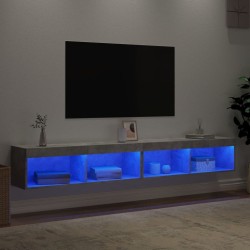 Meubles TV avec lumières LED 2 pcs gris béton 100x30x30 cm 623063623063