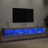 Meubles TV avec lumières LED 2 pcs gris béton 100x30x30 cm 623063623063