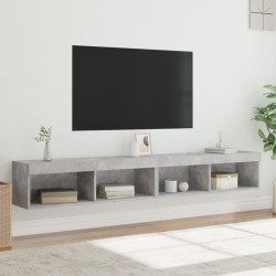 Meubles TV avec lumières LED 2 pcs gris béton 100x30x30 cm 623063623063