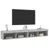 Meubles TV avec lumières LED 2 pcs gris béton 100x30x30 cm 623063623063