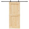 Porte coulissante NARVIK Naturel et noir 95 x 210 cm (213,5 cm) 623068623068